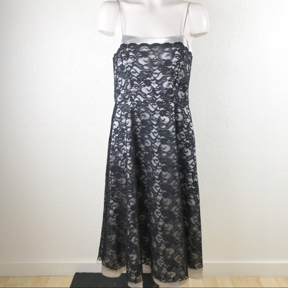 White House Black Market Black Lace Formal Dress